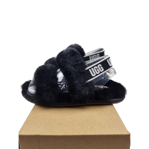 Ugg Oh-Yeah Girls TD Black Slides 1116636T Size 10 NWT NIB Toddlers - Picture 2 of 11